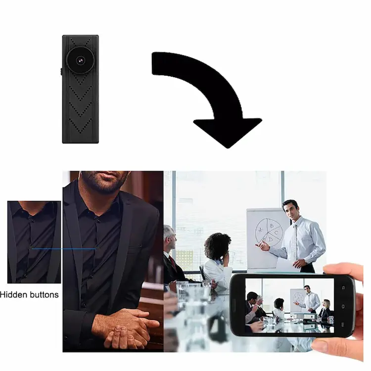 Imagen de Mini Cámara Botón Oculta DVR Wifi Audio Y Video En Vivo 128GB