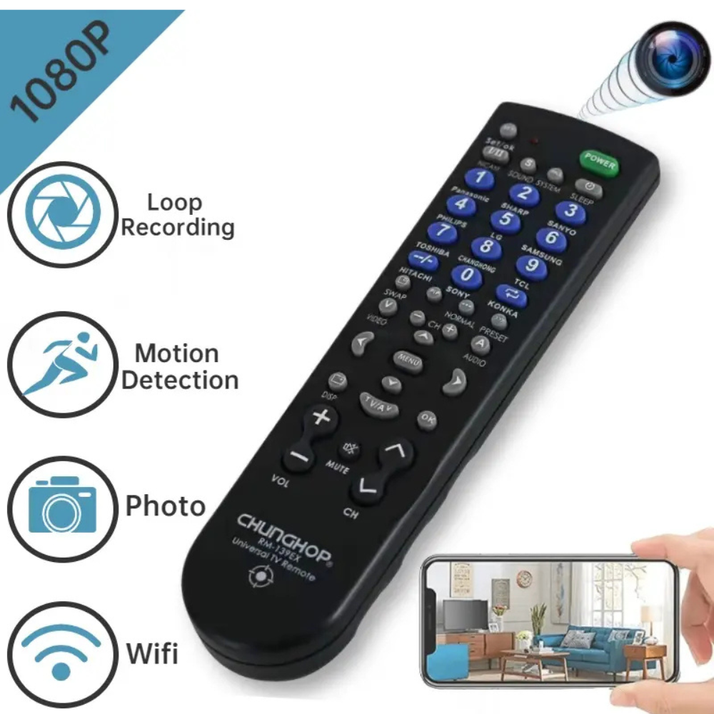 Imagen de Control Remoto Camara Espia Wifi Full HD Audio En Vivo 128GB