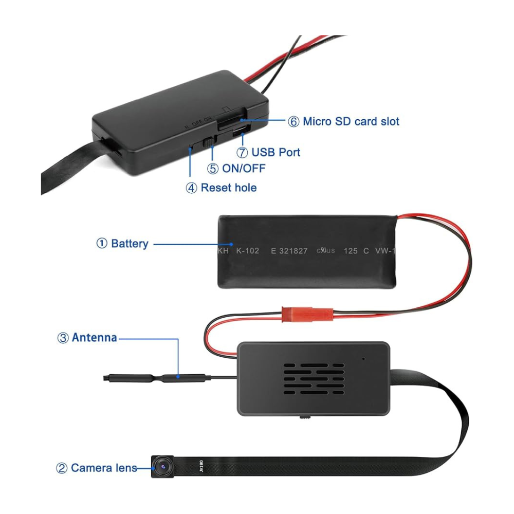 Imagen de Mini Cámara Espía Flex K2 Full HD Enfoca Letras Y Texto Wifi
