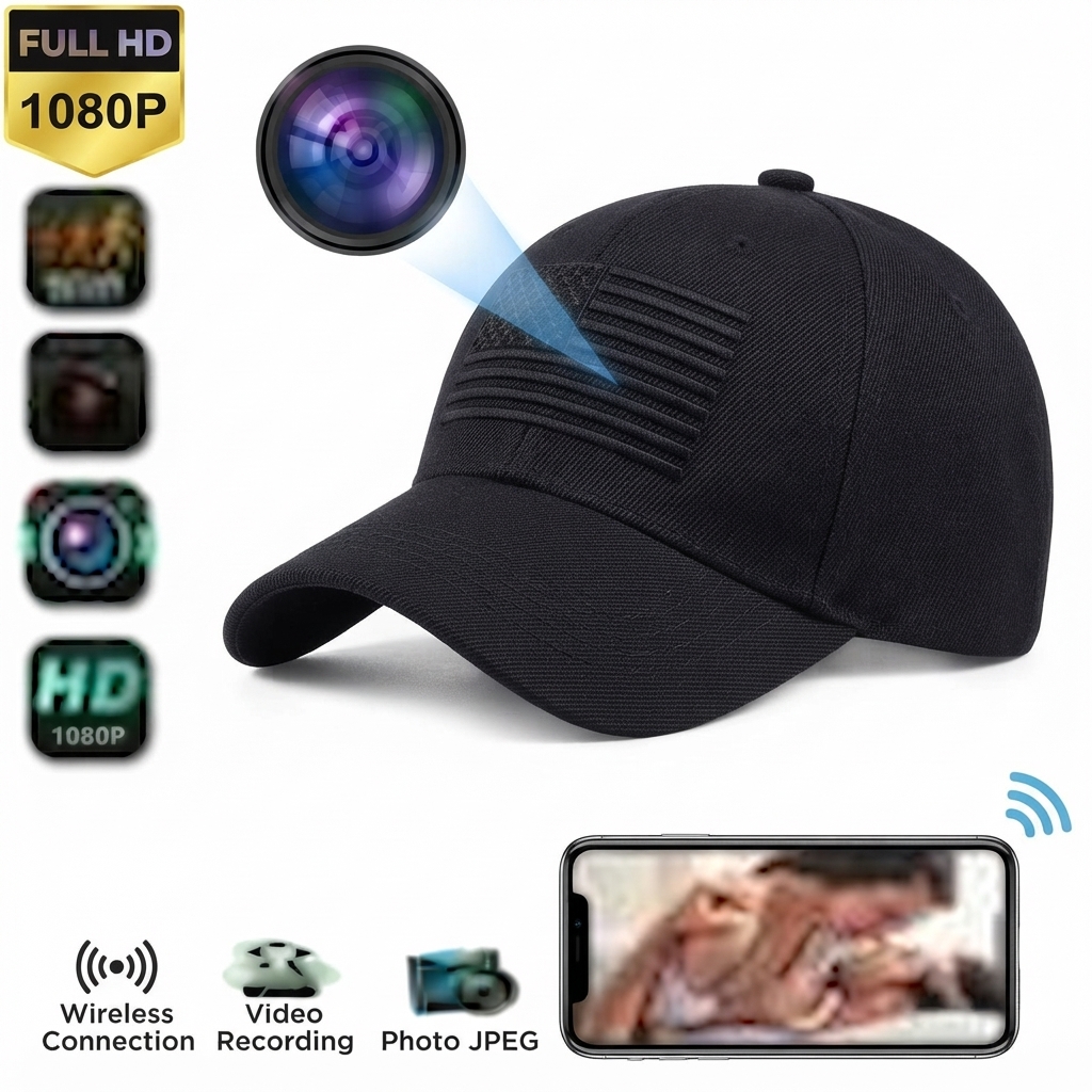 Imagen de Gorra Espía WiFi con Cámara Oculta 2mm Audio y Video en Vivo