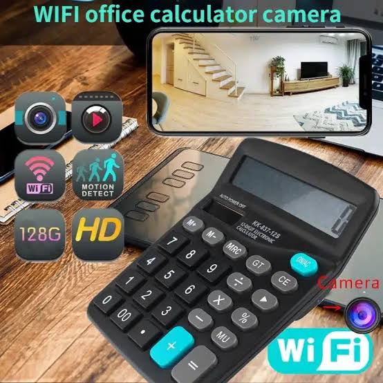 Imagen de Calculadora Espía WiFi 2mm Audio y Video en Vivo Full HD