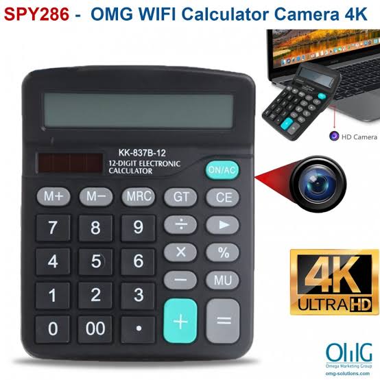 Imagen de Calculadora Espía WiFi 2mm Audio y Video en Vivo Full HD