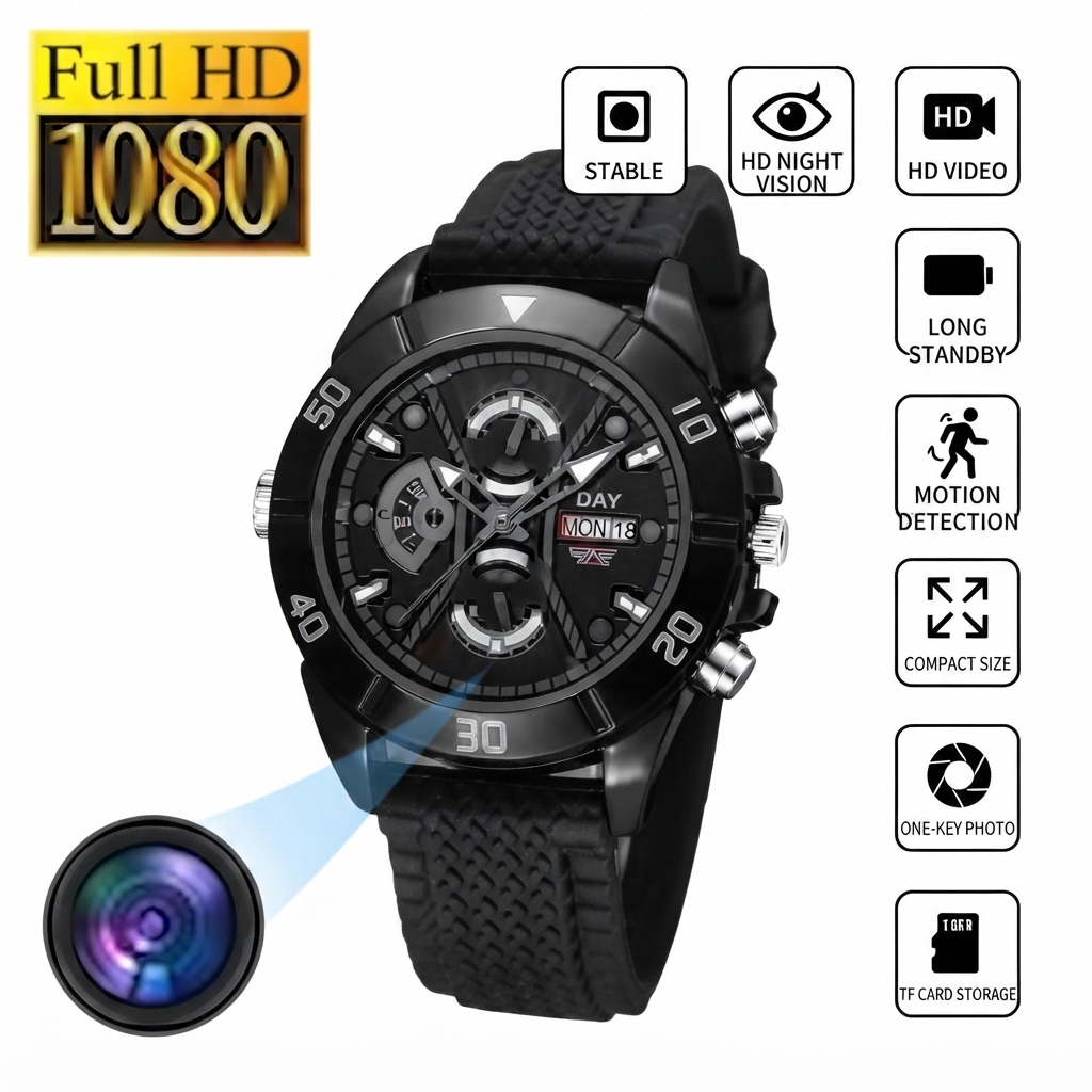 Imagen de Reloj de Pulsera Espía Full HD 32GB Cámara 1mm Audio y Video