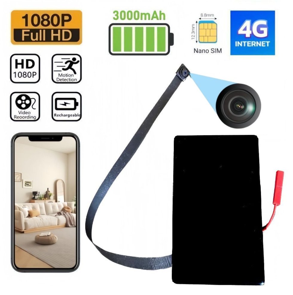 Imagen de Cámara Espía Flex 4G Chip SIM Full HD — ¡Monitoreo Directo a Distancia Sin Necesidad de WiFi!